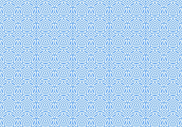 기하학적 디자인의 파란색과 흰색 패턴.
