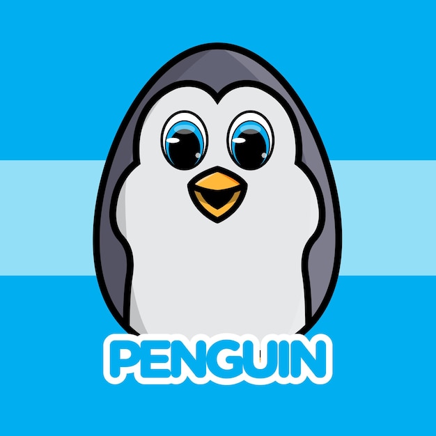 Vector a blue and white penguin penguin cute penguin cute mascot of penguin