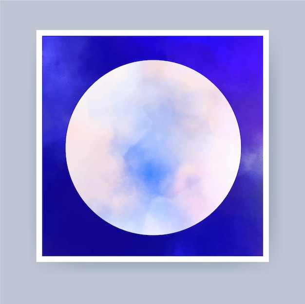 A blue and white picture of a moon with a blue background.