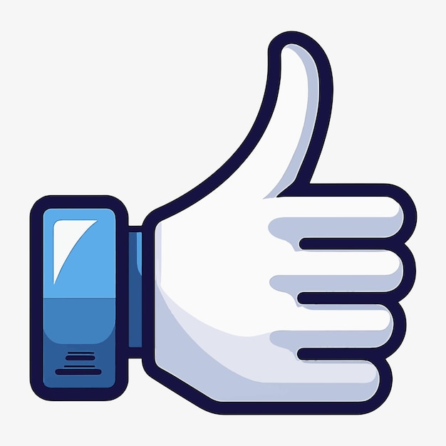 a blue and white picture of a thumbs up sign