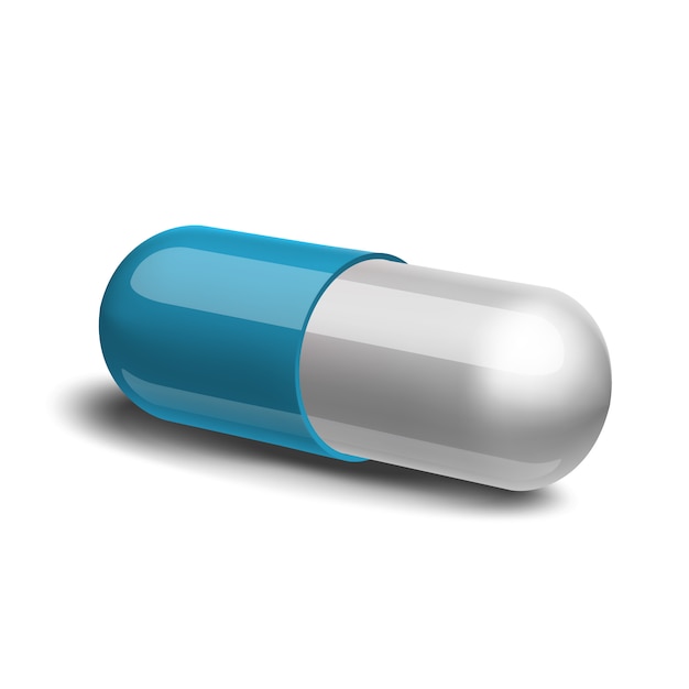 Vector blue and white pill