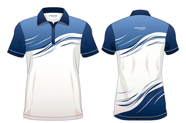 Blue And White Polo Shirt Template