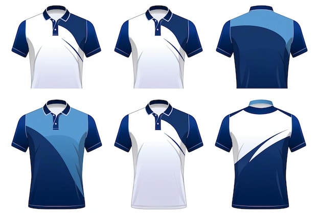 Blue And White Polo Shirt Template