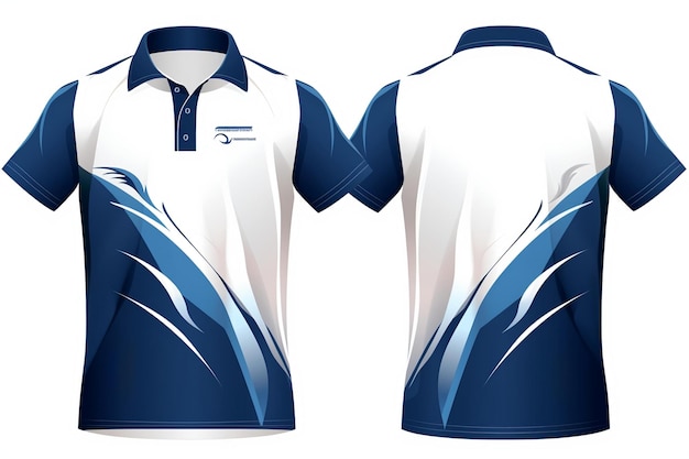 Blue and white polo shirt template