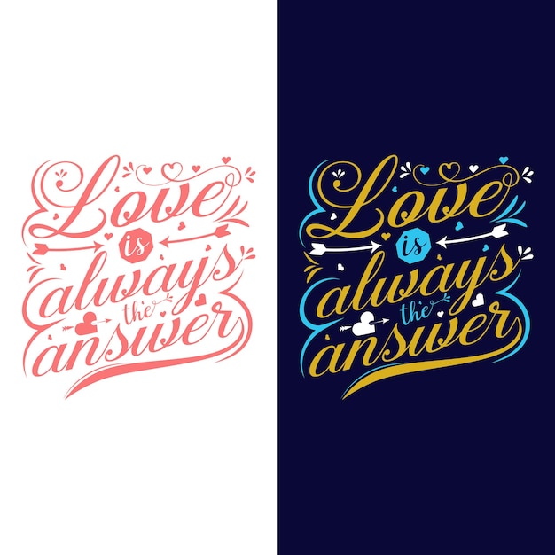 A blue and white poster that says love is always the answer.