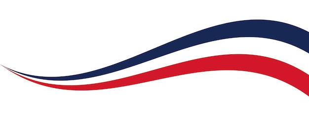 Sfondo di confine curvo bianco blu e rosso come i colori della bandiera nazionale della francia
