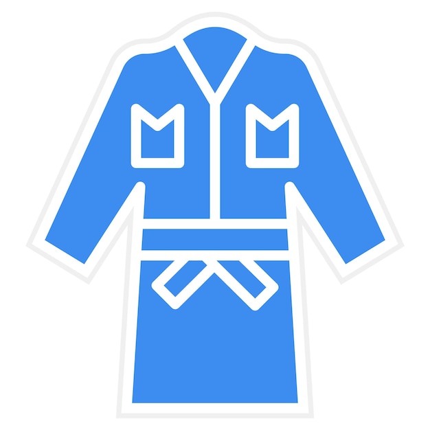 Vector a blue and white robe with the word  m  on it