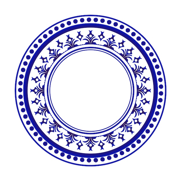 Blue and white round design