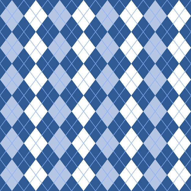 Blue White Seamless Argyle Pattern