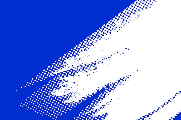 Blue and white splash stroke grunge background Color halftone pop art design texture Comic book