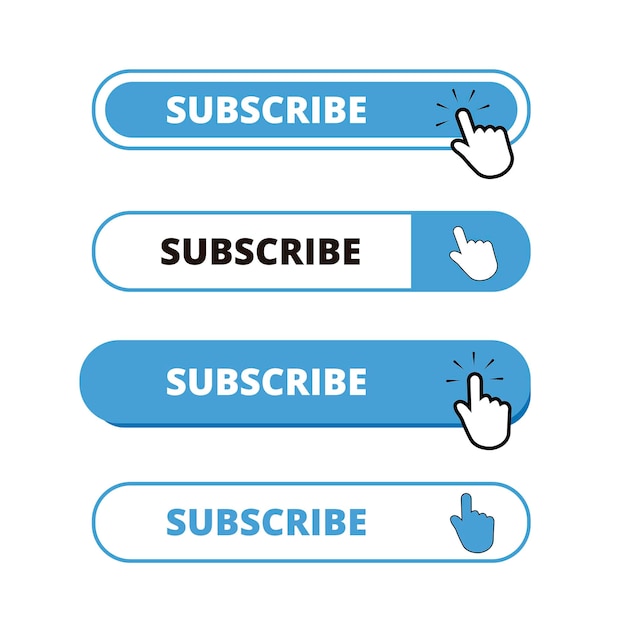 blue and white subscribe web bar button on a white background