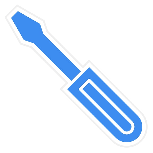 Vector a blue and white tool with a blue handle