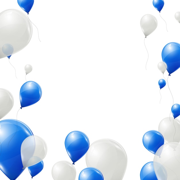 Vector blue and white vector balloons.