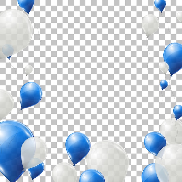 Vector blue and white vector balloons.