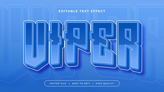 blue and white viper 3d editable text effect font style
