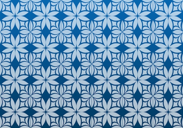 A blue and white wallpaper with a pattern of flowers.