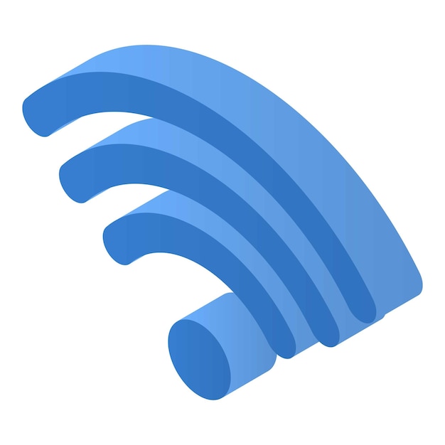 青い wifi 記号アイコン白い背景で隔離の web デザインの青い wifi 記号ベクトル アイコンの等尺性