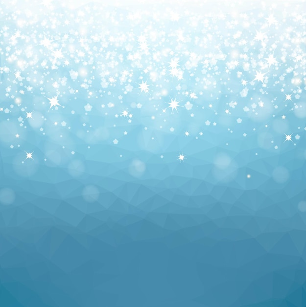 Blue winter with white snowflake with gradient mesh, vector illustration