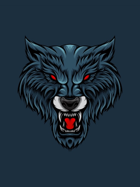 Blue wolf head