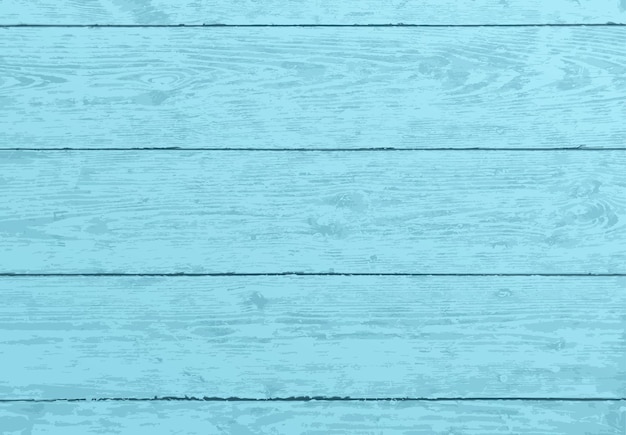 Vector blue wooden texture, old painted wood planks.