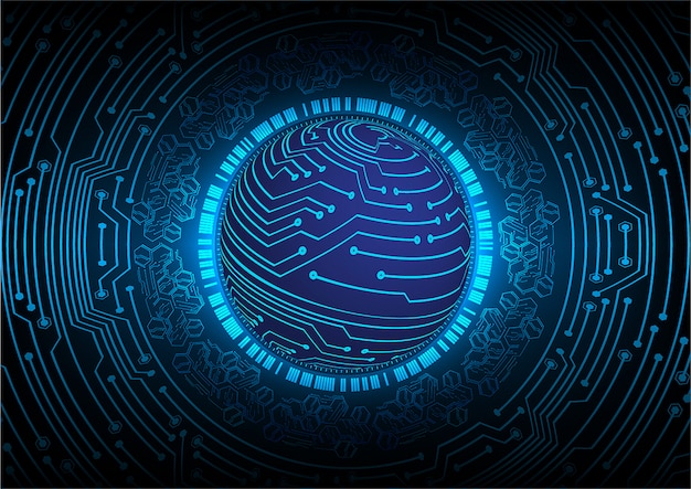 Blue world cyber circuit future technology concept background