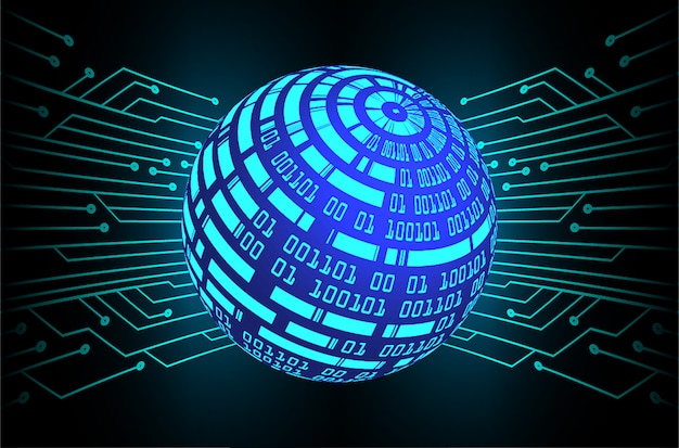 Синий мир кибер цепи будущей технологии концепции фон