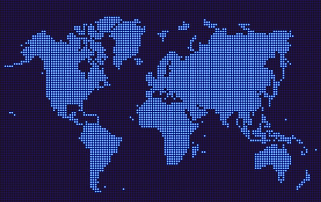 Blue world map dotted style