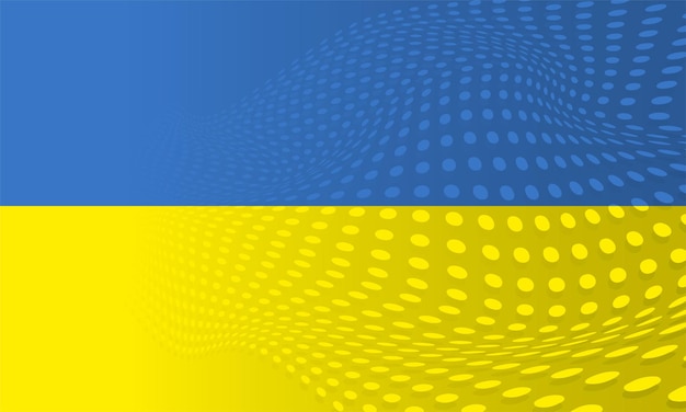 Blue and yellow abstract background with spheres and halftone squares ukraine flag colors