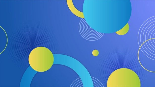 Blue and yellow abstract minimal background with circle Trendy gradient circle pattern background texture Minimal color gradient banner template for poster certificate presentation landing page