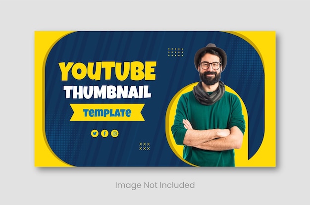 A blue and yellow banner for youtube thumbnail