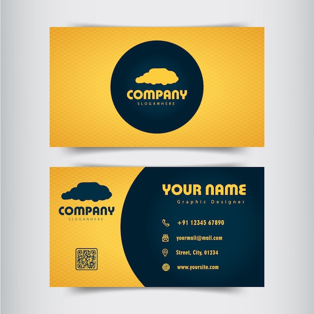 Blue and Yellow business card