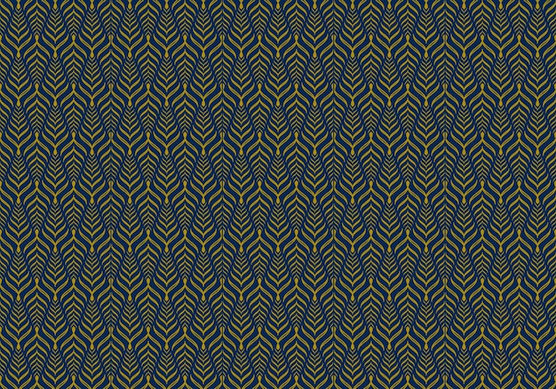 A blue and yellow chevron pattern with a gold zigzag pattern.