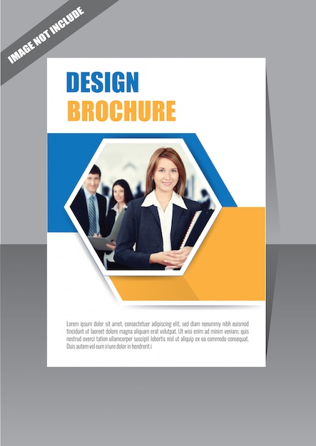 Vector blue and yellow cover brochure