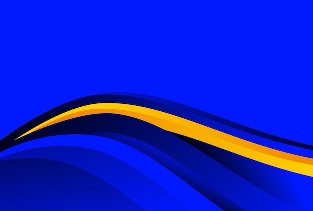 Blue yellow gradient wave abstract banner background