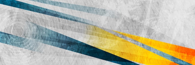 blue yellow and grey grunge stripes abstract banner design