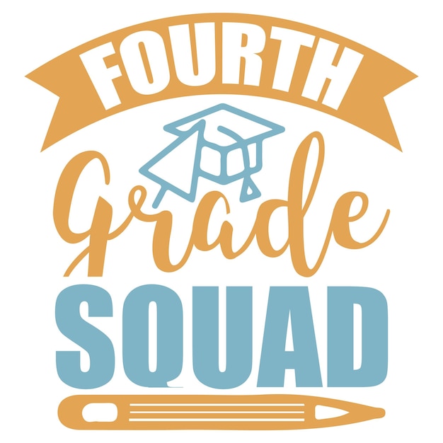 A blue and yellow logo for a 4th grade squad