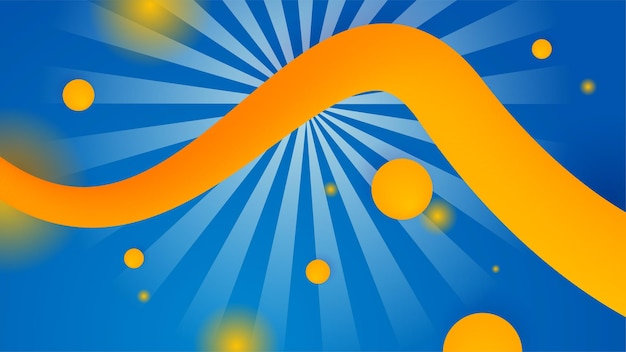 現代的で未来的な企業コンセプトを持つベクトルプレゼンテーションデザインの青黄色とオレンジ色の抽象的な背景