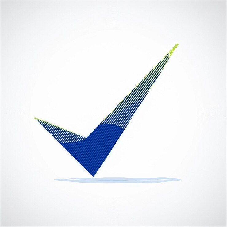 Vector a blue and yellow paper airplane with a blue triangle on the bottom