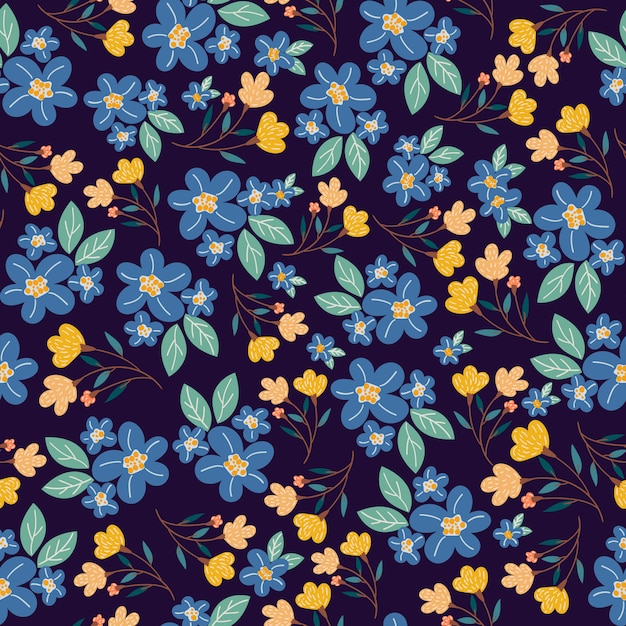 Blue and yellow seamless pattern