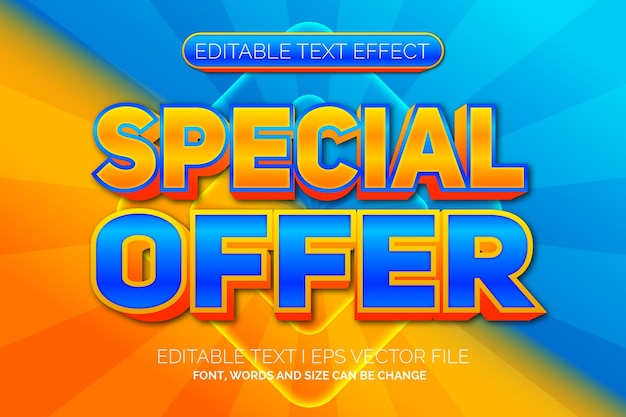 Blue yellow special offer text effect