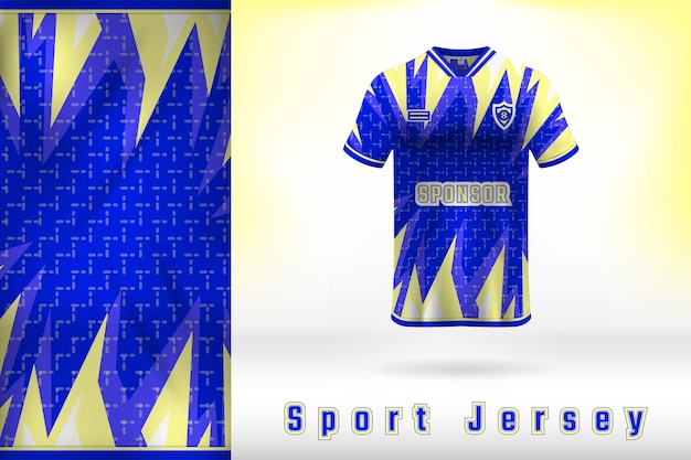 Disegno del modello uniforme della maglia sportiva gialla blu