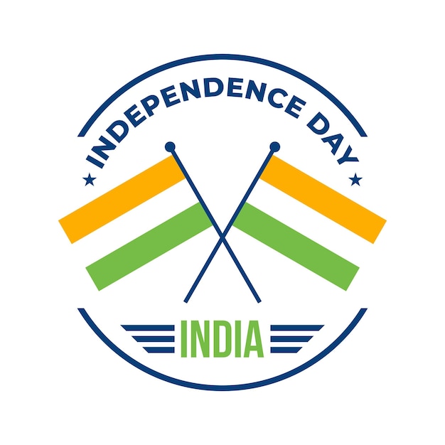 A blue and yellow sticker with the text independence day on it.