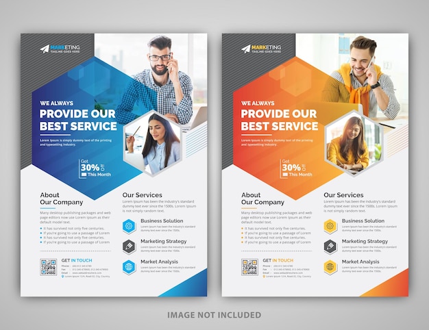 Blue and Yellow Stylish Creative Unique Corporate Business Flyer Template for Advertisement