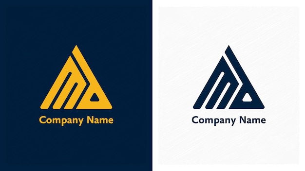 Vector a blue and yellow triangle logo that says the letter md