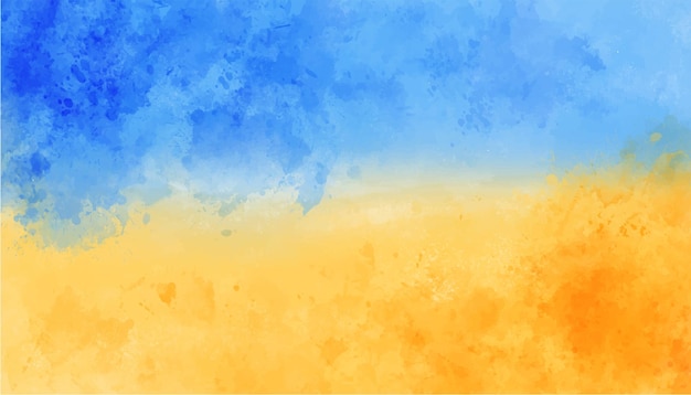 Blue and yellow watercolor background of Ukraine flag