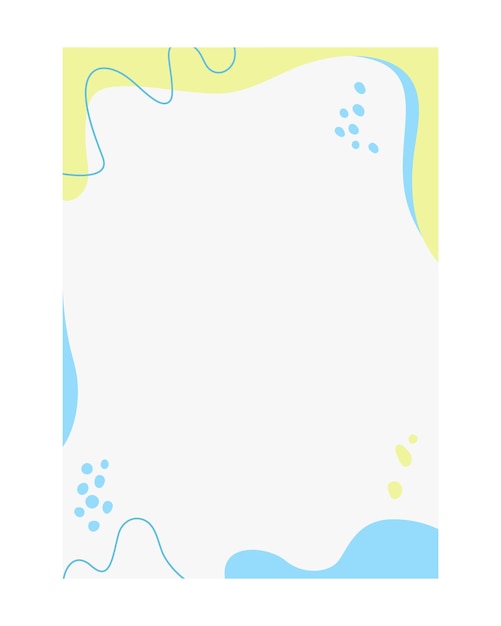 Blue and yellow wavy blank worksheet template