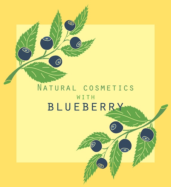 Vector blueberries label