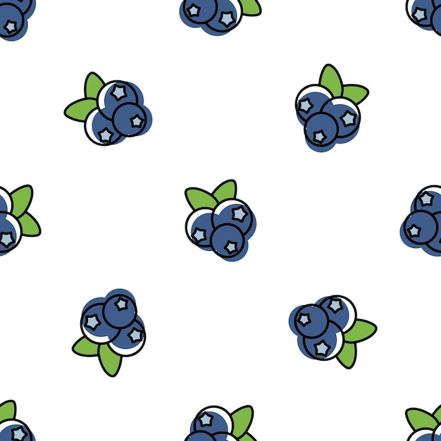 Blueberries seamless pattern for use as background or wallpaper