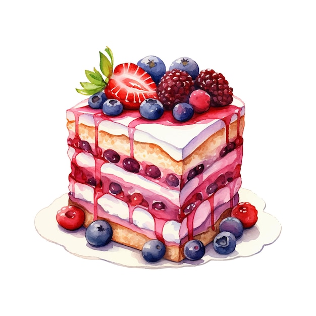 blueberry cake illustration