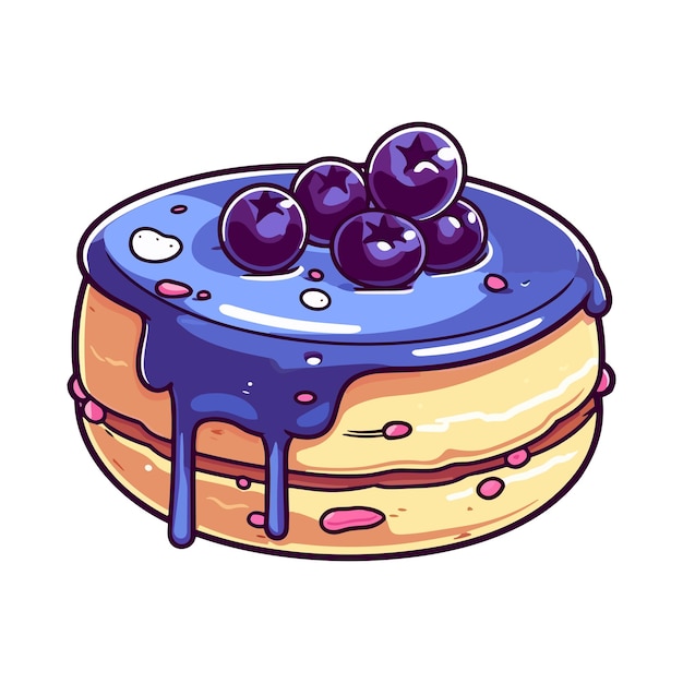 Blueberry cheesecake donut clip art illustratie